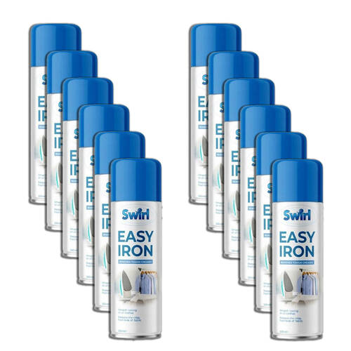 12PK Swirl Easy Iron Fabric Spray Wrinkle Release Freshener 300ml