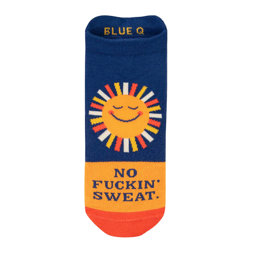 Blue Q No f*ckin' Sweat Sneaker Socks Casual Low Cut Unisex L/XL
