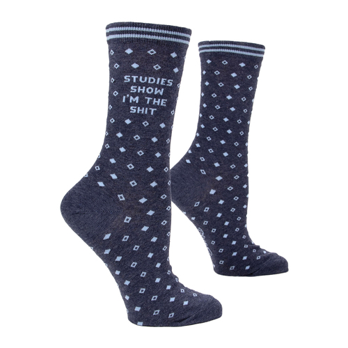 Blue Q I'm The sh*t  Ladies/Women's Printed Crew Socks Size 5-10