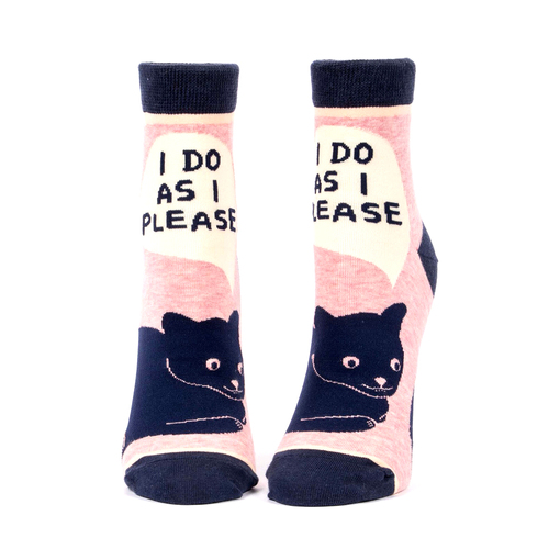 Blue Q I Do As I Please Women's Cotton Nylon Ankle Socks Size 5-10