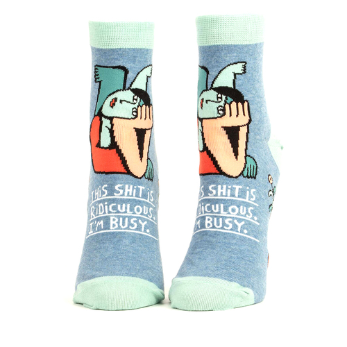 Blue Q sh*t Is Ridiculous Women's Cotton Nylon Ankle Socks Size 5-10