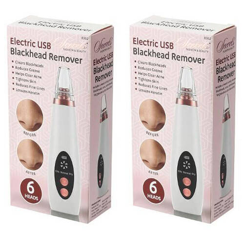 2PK Secrets Electric USB Black Head Remover Vacuum Face Cleaner Portable