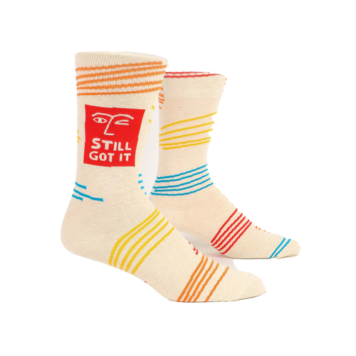 Blue Q Still Got It Cotton Nylon Men's Crew Socks Size 7-12