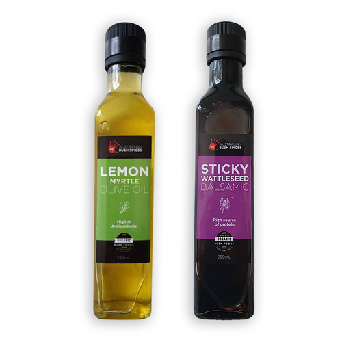 Australian Bush Spices Olive Oil/Sticky Wattleseed Balsamic Vinegar Combo 250ml