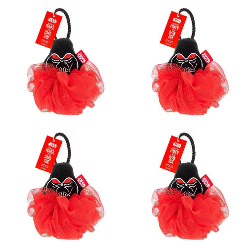 4PK Star Wars Dark Side Darth Vader Shower Loofah Body Cleansing Puff Red