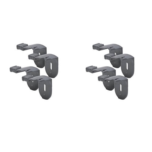 8pc Stakrax Plastic Wall Mounted Wine Rack Modular Brackets - Silver