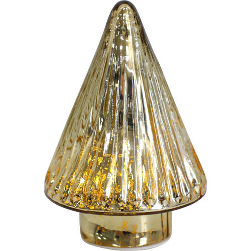 LVD Crackled LED Festive Nougat Tree Decoration Small 9x9x14cm Gold