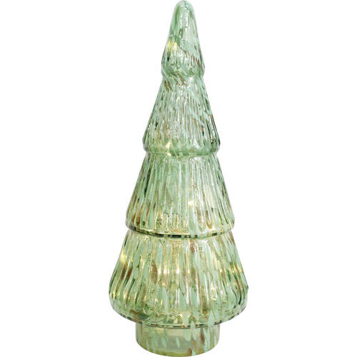 LVD LED Glass Xmas Tree Laurel Ornament Home Decor Green Large