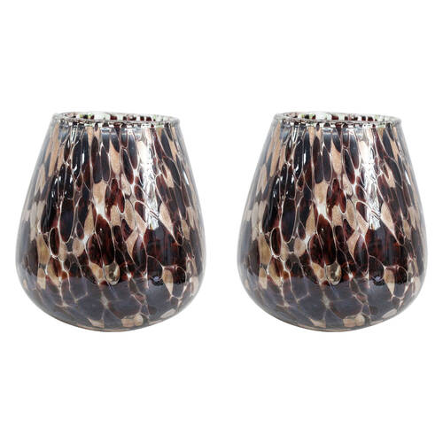 2PK LVD Glass Votive Vase Candle Holder Home Decor Large Sabi