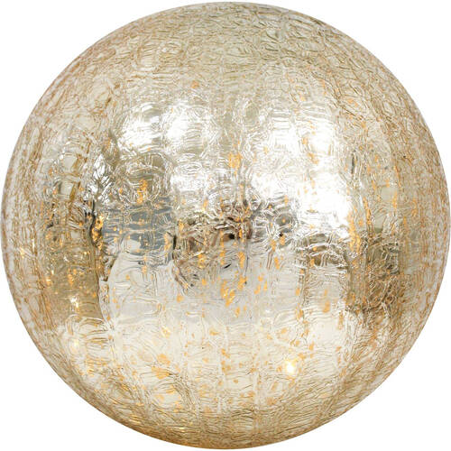 LVD Glass Ball Nougat Crackled Led Home/Lounge Decor Gold XL