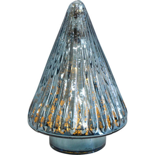 LVD Glossy Glass LED Festive Christmas Tree Decor Small 9x9x14cm Dove