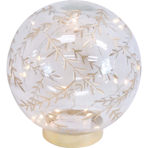 LVD 20x22cm LED Glass Leaf Ball Home Decor Medium