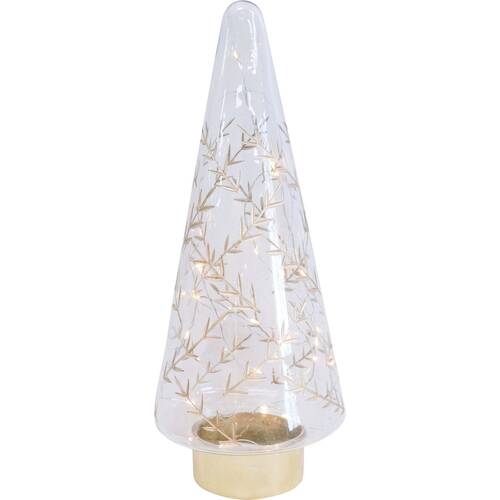 LVD 18x41cm LED Glass Leaf X-mas Tree Home Decor XL