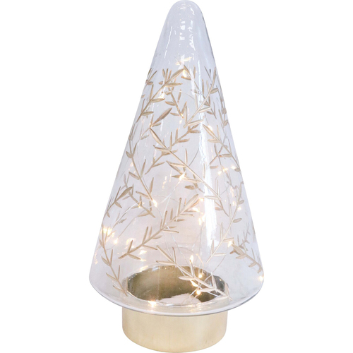 LVD LED Glass Florence Small Home/Office Decorative Display 8x22cm Green