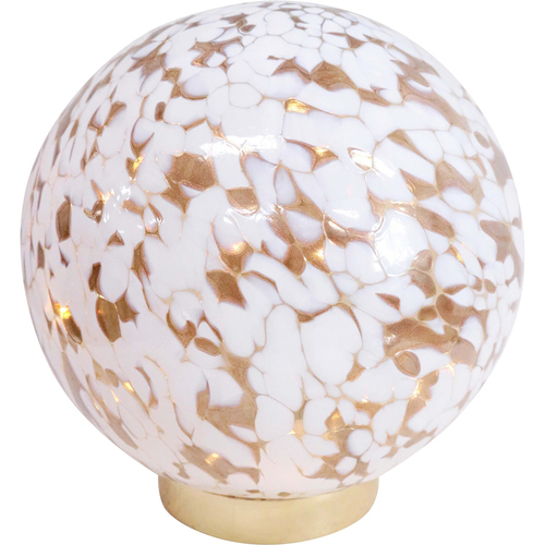 LVD 20x20cm LED Glass Ball Round Medium Home Decor - White