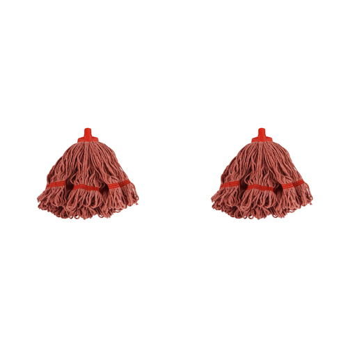 2PK SYR Syrtex 35cm Colour Yarn Floor Cleaning Mop Head Mini - Red