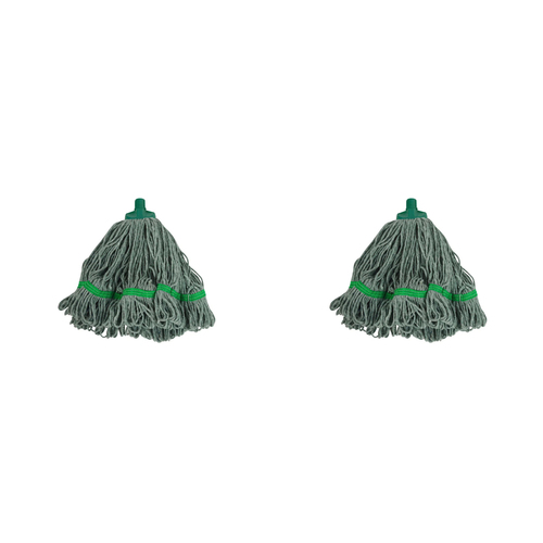 2PK SYR Syrtex 35cm Colour Yarn Floor Cleaning Mop Head Mini - Green