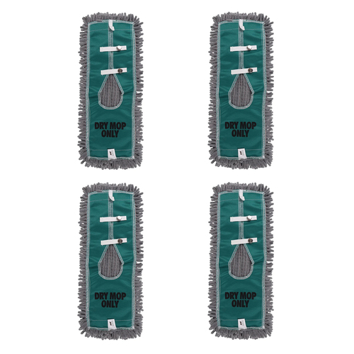 4PK SYR Ult MF Super Dry 18'' Flat Mop Head w/ Keyhole Top - Green