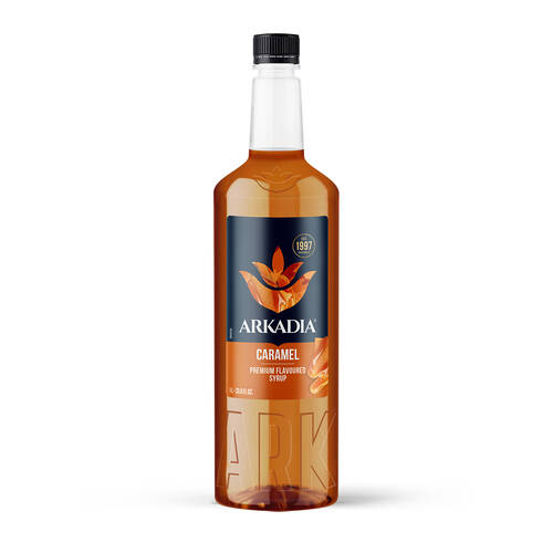 Arkadia Caramel Beverage Flavouring Syrup 1L 9x30cm - Orange