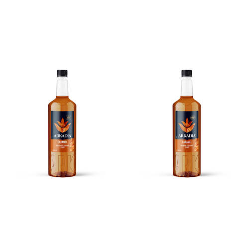 2PK Arkadia Caramel Beverage Flavouring Syrup 1L 9x30cm - Orange