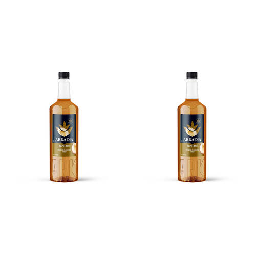 2PK Arkadia Hazelnut Beverage Flavouring Syrup 1L 9x30cm - Bronze