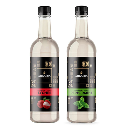 2x Arkadia 750ml Lychee/Peppermint Syrup