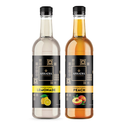 2x Arkadia 750ml Peach/Lemonade Syrup
