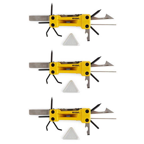 3x 11pc Resolve Prep & Paint Multi-Tool Set - Yellow
