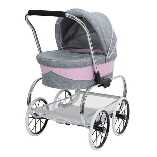 Valco Baby 50 x 66cm Just Like Mum Princess Doll Pram Pink Grey Marle 3y+
