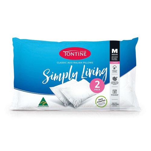 2pc Tontine Simply Living Pillow Medium Profile