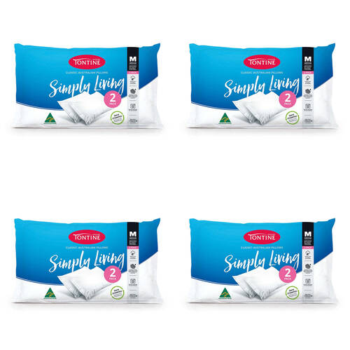 8pc Tontine Simply Living Pillow Medium Profile