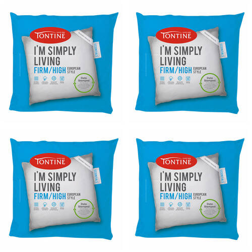 4PK Tontine Simply Living European Pillow Firm High Profile