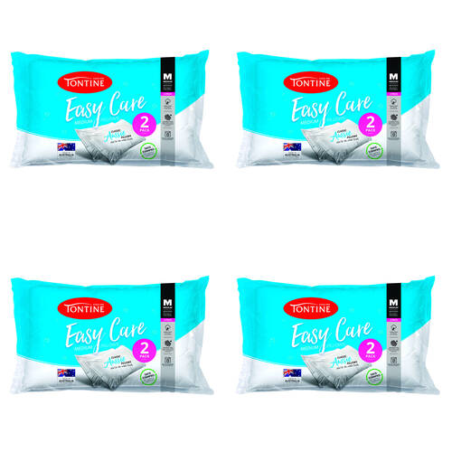 8pc Tontine Easy Care Medium Sleep Comfort Pillow - White