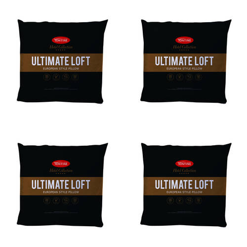 4PK Tontine Hotel Collection Ultimate Loft European Pillow - White