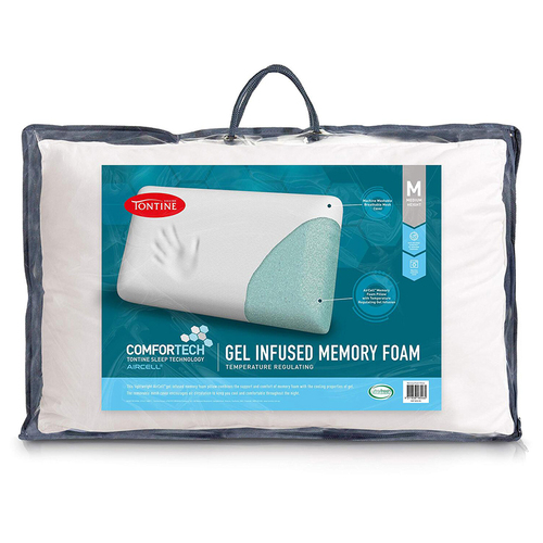 Tontine Comfortech Gel Infused Memory Foam Pillow Medium Height