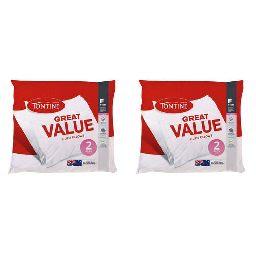 4pc Tontine Great Value Euro Firm Pillows