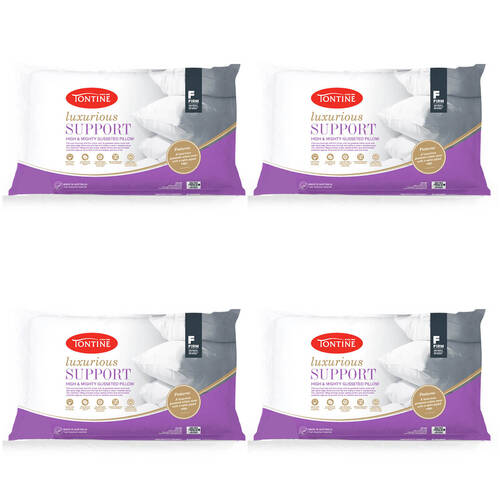 4PK Tontine Luxurious Support Sleeping Pillow - High & Firm