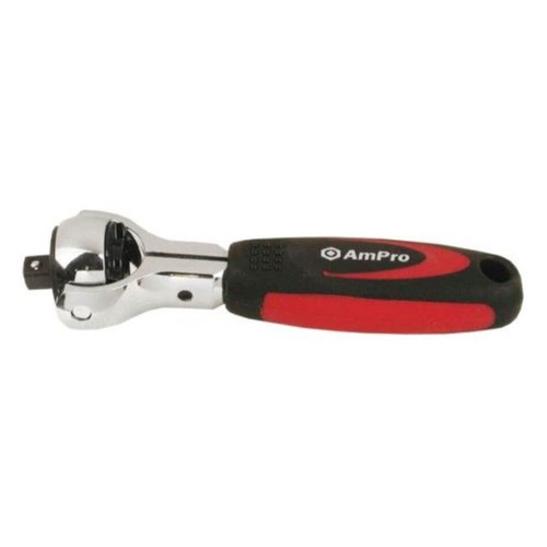 Ampro T29790 1/4" Drive Spinner Stubby Chrome Ratchet/Socket Spanner Tool