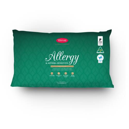 Tontine Classic Comfort Allergy & Asthma Sensitive Pillow High Firm Standard