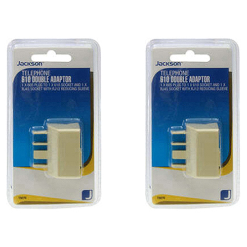 2PK Jackson Telephone Adaptor Plug 605 to 610/RJ12/RJ45 - Beige
