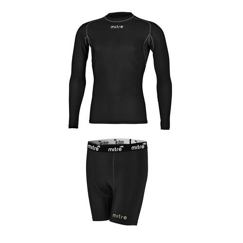 Mitre Neutron Compression Shorts & LS Top Set Size SY 5-7y Black