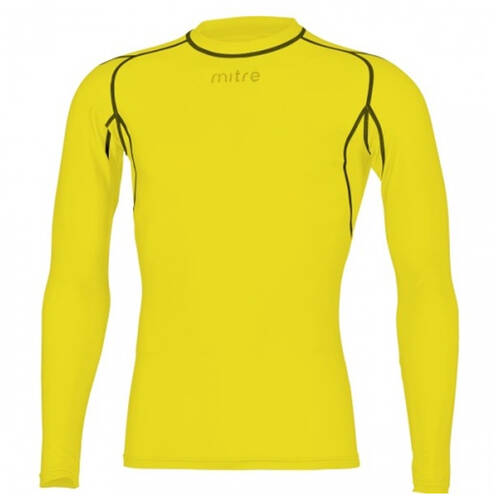 Mitre Neutron Sports Men's Compression LS Top Size SM Yellow