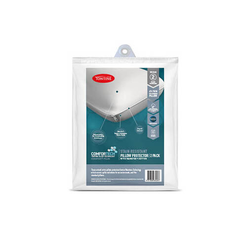 2PK Tontine Comfortech Stain Resistant Pillow Protector
