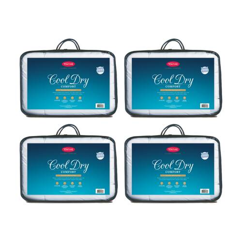 4PK Tontine Classic Comfort Cool Dry Pillow Protector Climate Control Standard