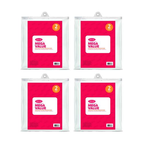 4x 2pc Tontine Mega Value Soft Microfibre Quilted Pillow Protector Standard