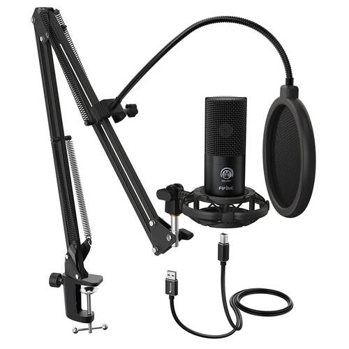 Fifine Technology Usb Condenser Microphone W Desk Mount Stand