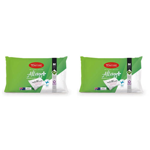 2PK Tontine Allergy Plus Pillow Medium Profile