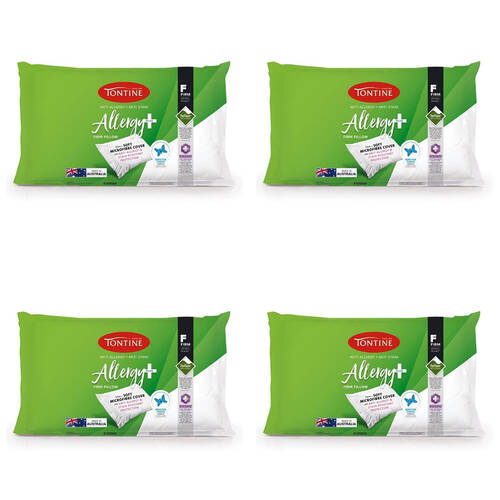 4PK Tontine Allergy Plus Firm Pillow High Profile