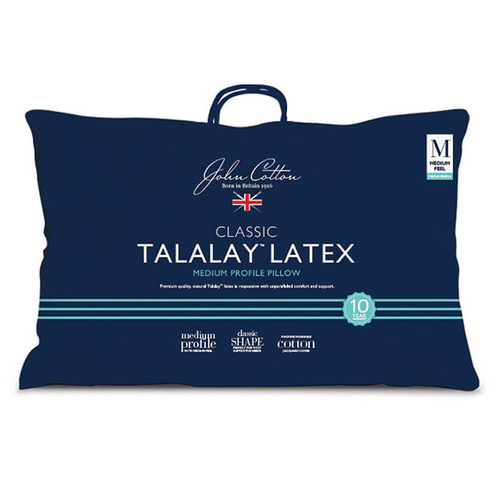 John Cotton Medium Feel Talalay Latex Pillow - White