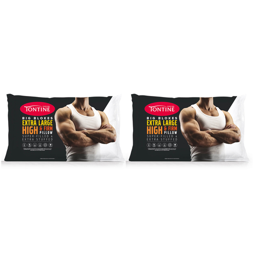 2PK Tontine Big Blokes Extra Large High & Firm Sleeping Pillow